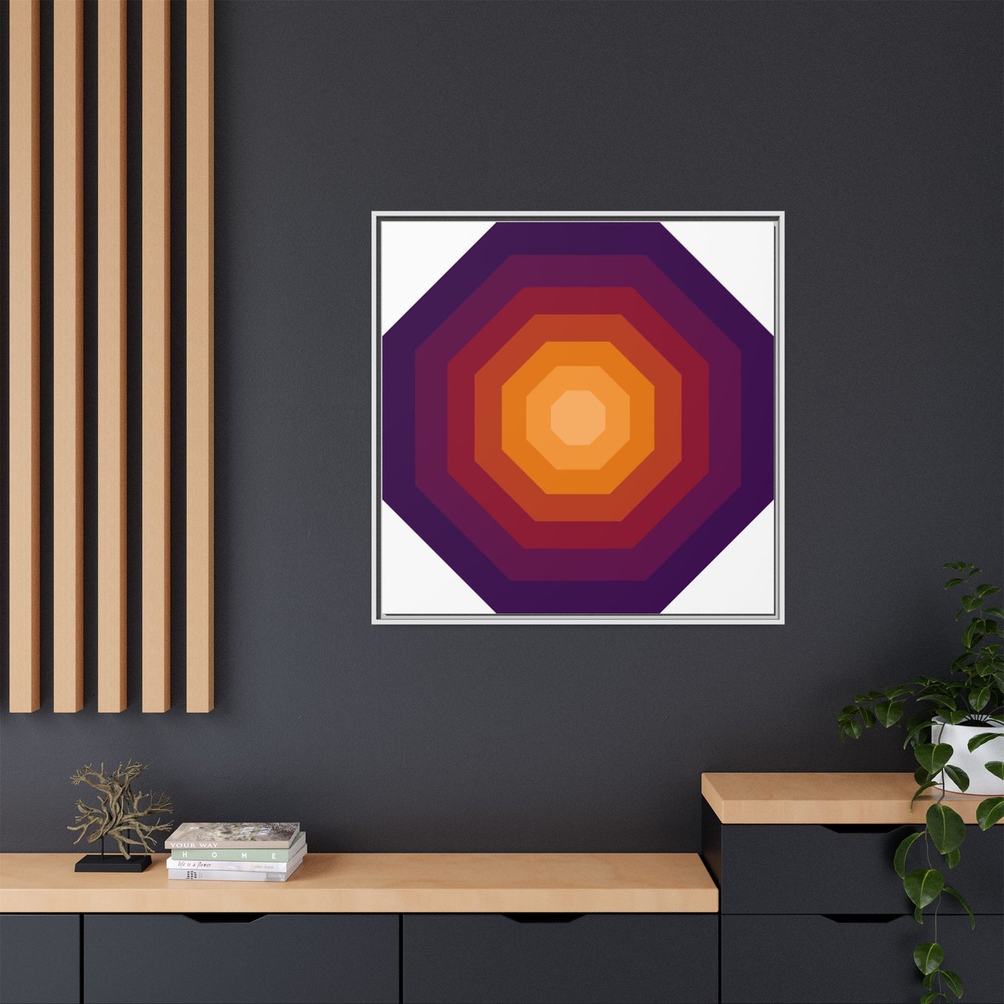 Modern Framed Geometric Canvas Art | Bold Color Meets Clean Framing