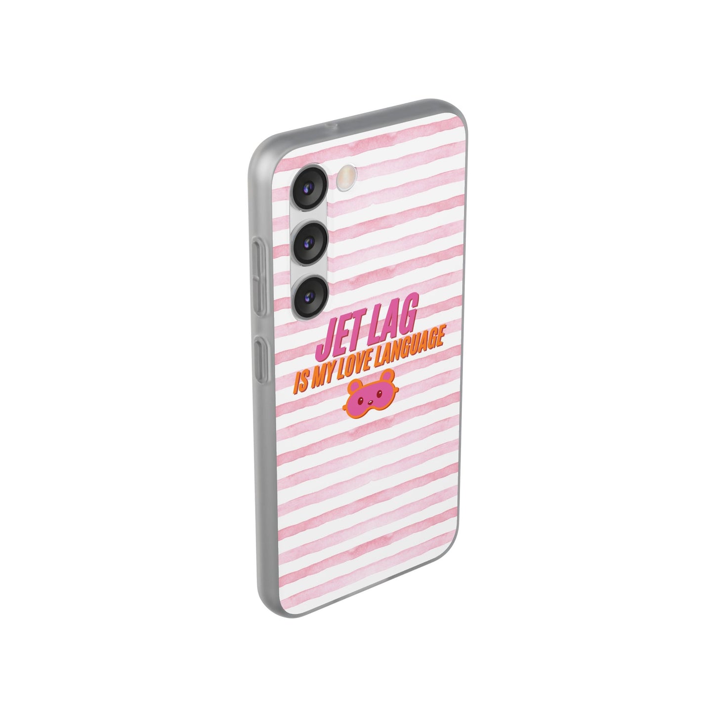 Phone Case - Jetlag is My Love Language Pink Stripe Flexi Case