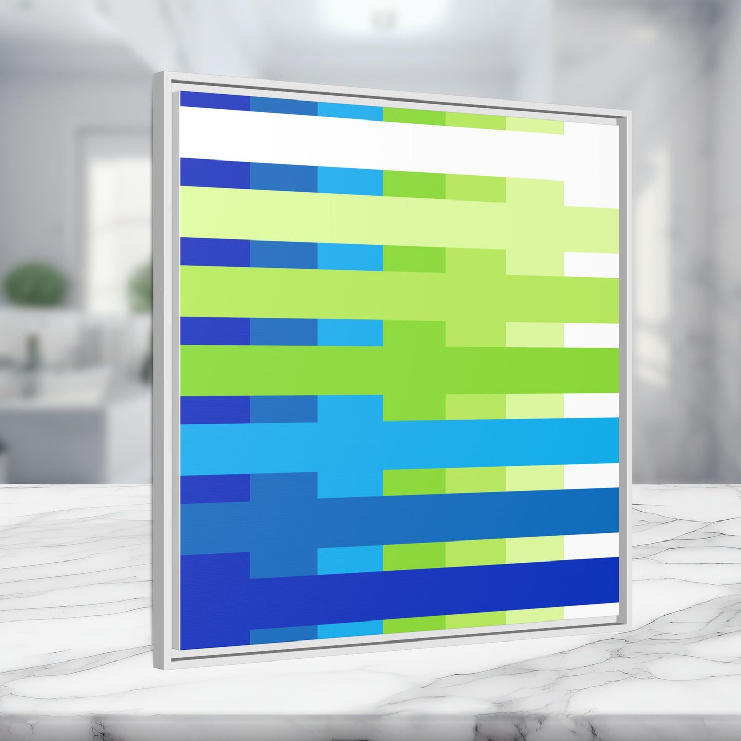 Modern Framed Geometric Canvas Art | Bold Color Meets Clean Framing