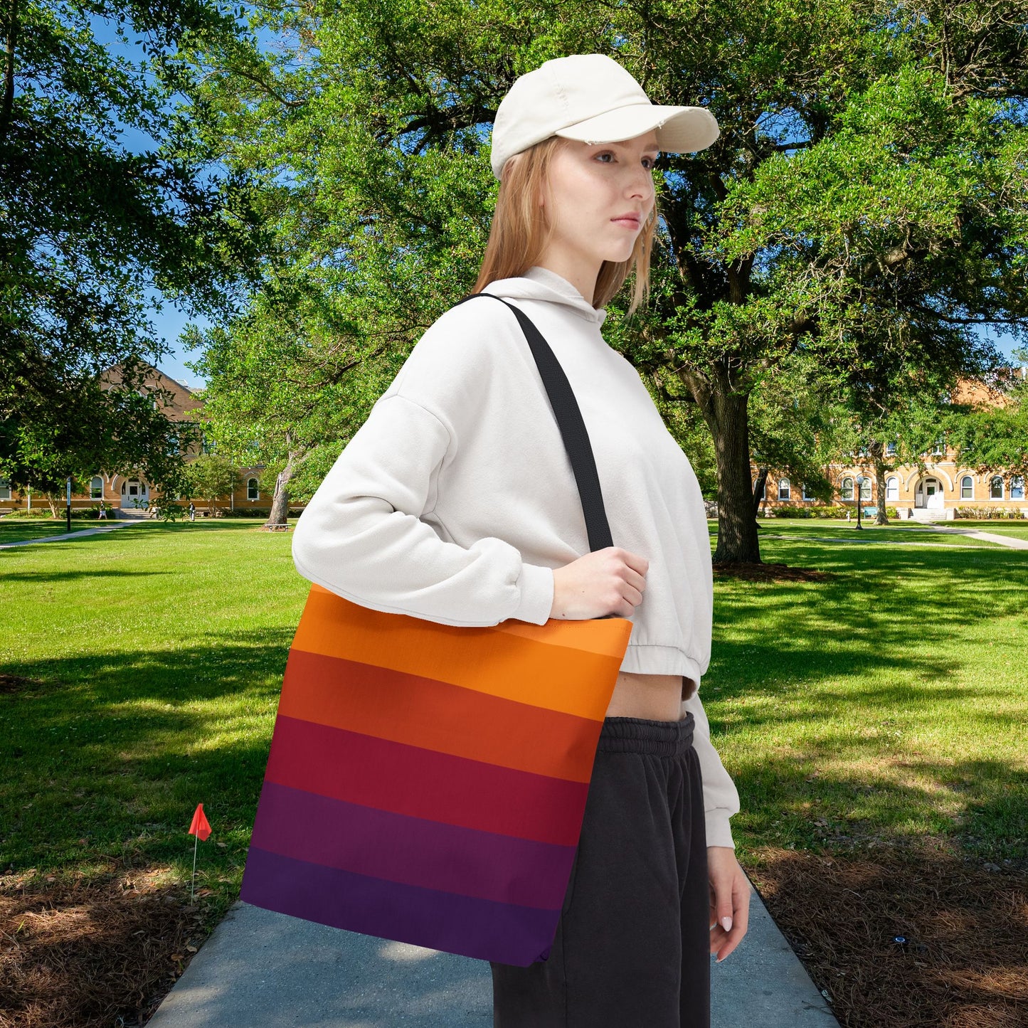 Geometric Art Tote Bag – 3 sizes | Bold lines. Vivid color. Retro with a modern twist.