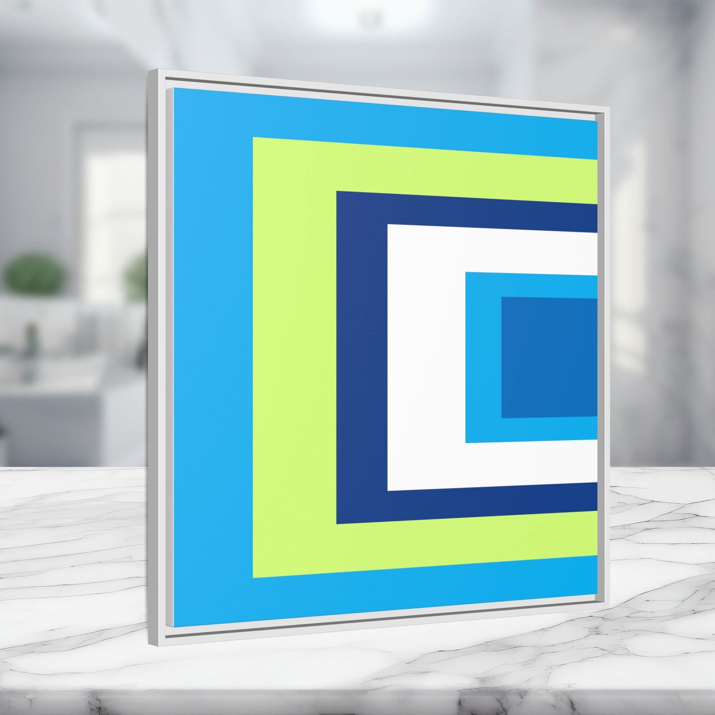 Modern Framed Geometric Canvas Art | Bold Color Meets Clean Framing