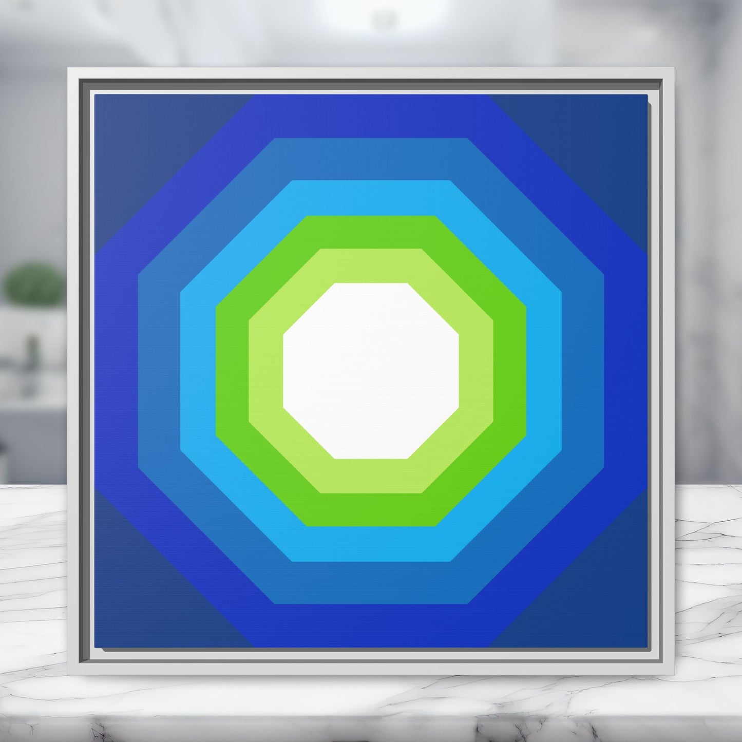 Modern Framed Geometric Canvas Art | Bold Color Meets Clean Framing