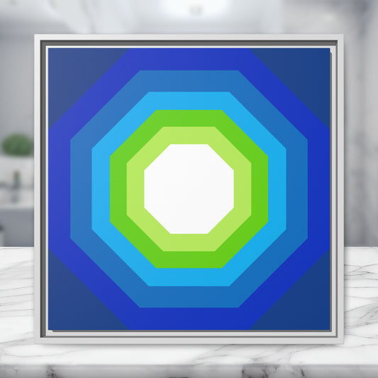 Modern Framed Geometric Canvas Art | Bold Color Meets Clean Framing