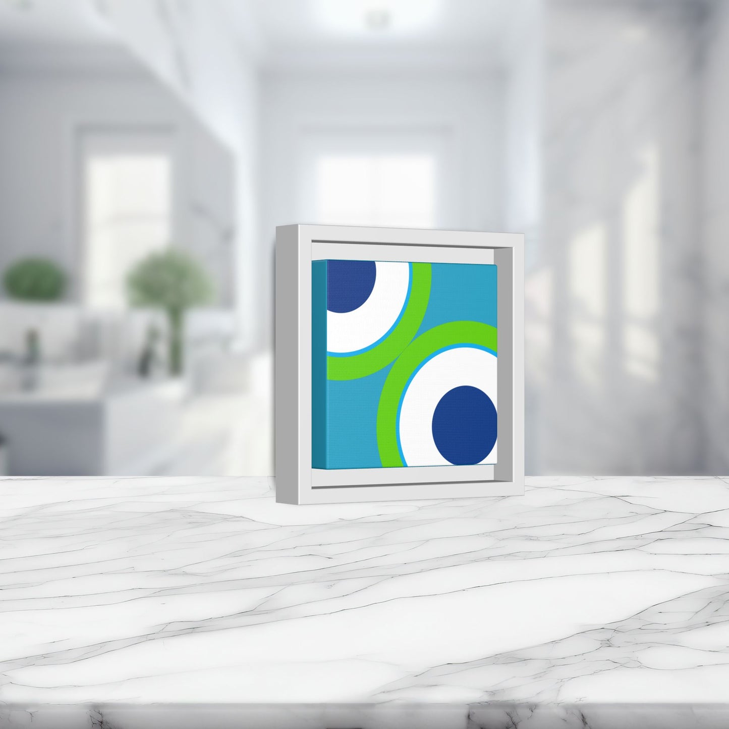 Modern Framed Geometric Canvas Art | Bold Color Meets Clean Framing