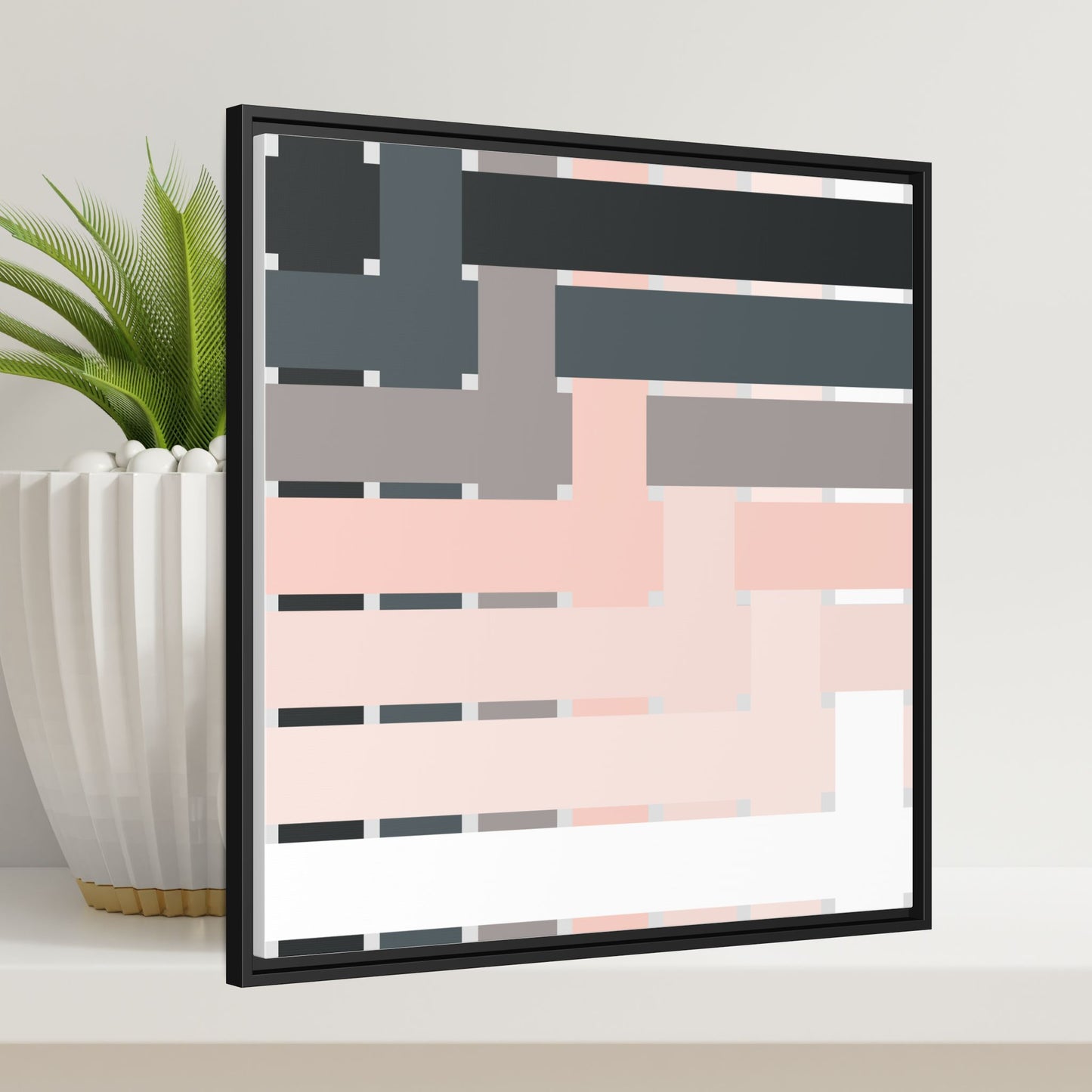 Modern Framed Geometric Canvas Art | Bold Color Meets Clean Framing