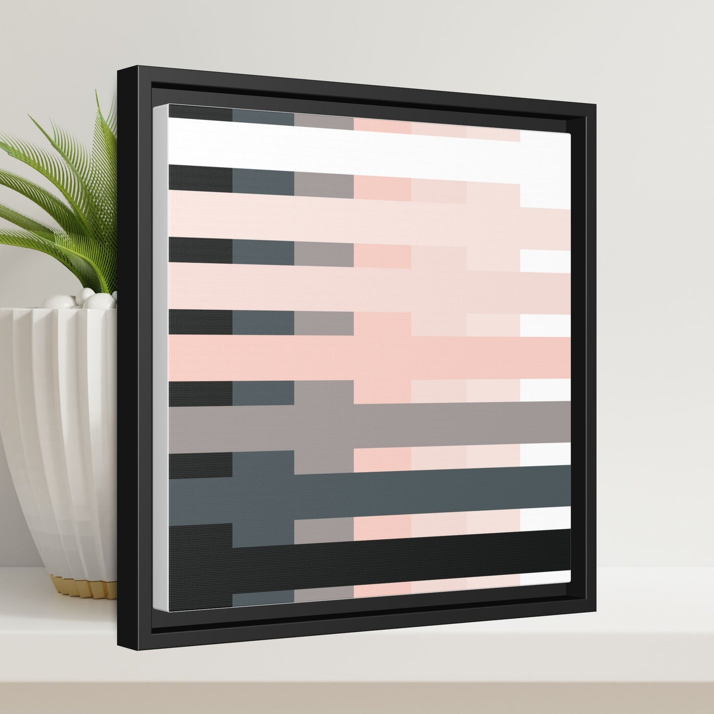 Modern Framed Geometric Canvas Art | Bold Color Meets Clean Framing
