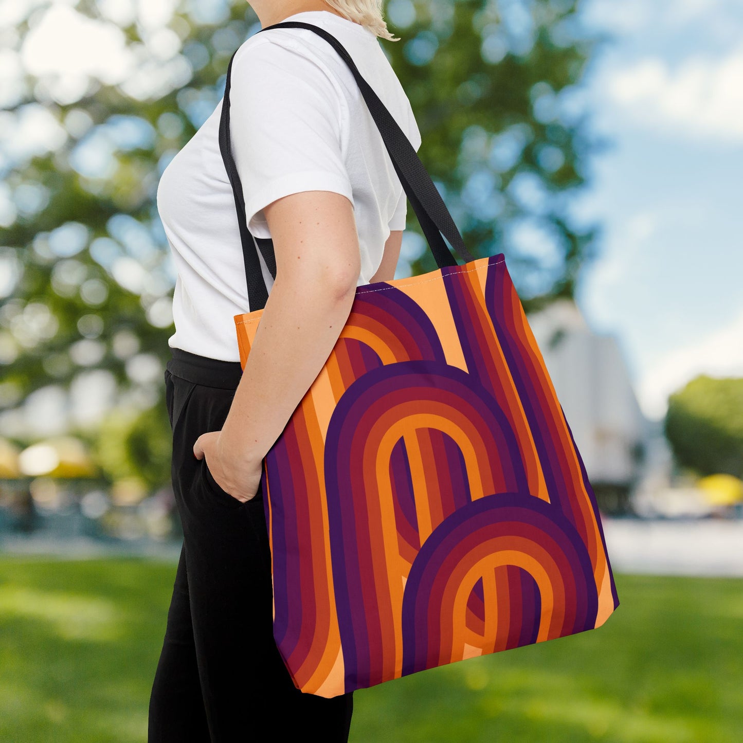 Geometric Art Tote Bag – 3 sizes | Bold lines. Vivid color