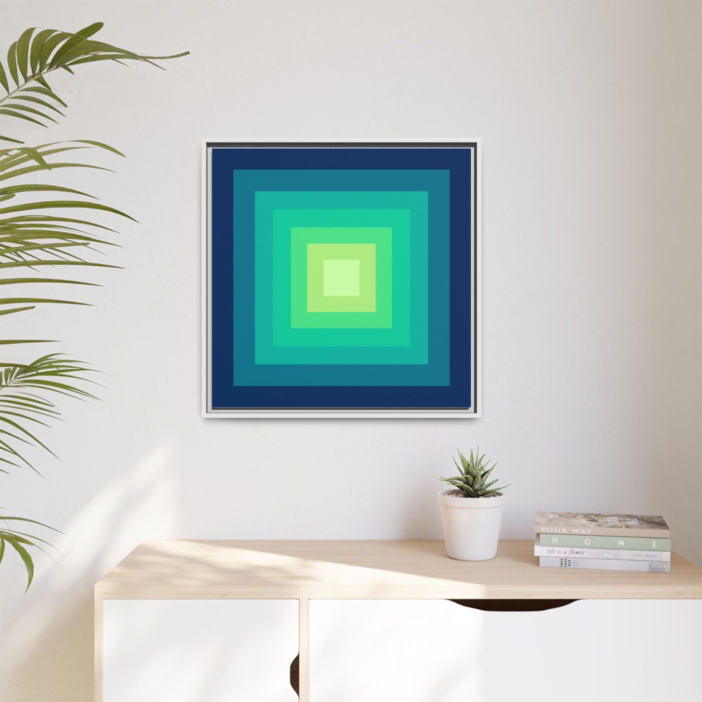 Modern Framed Geometric Canvas Art | Bold Color Meets Clean Framing