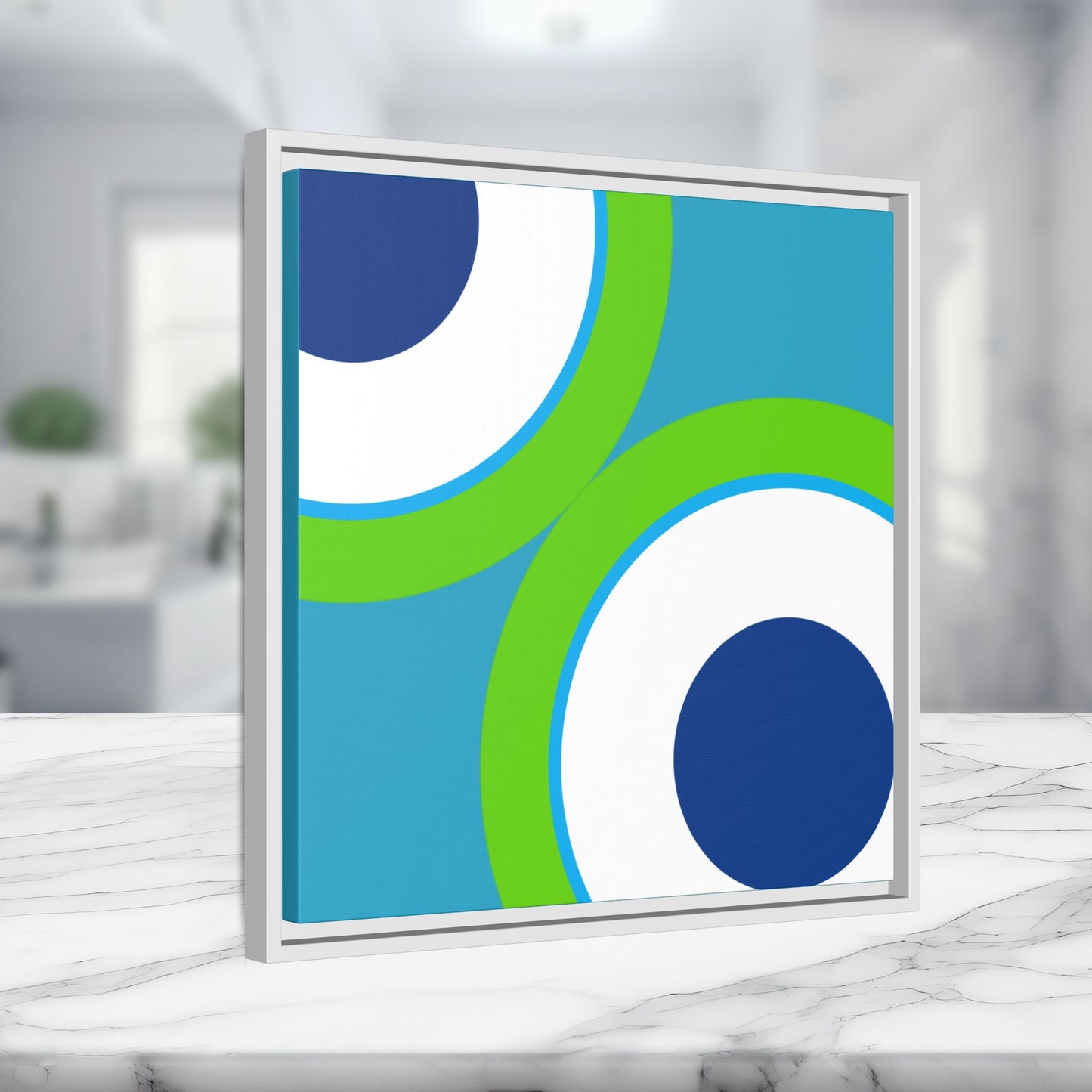 Modern Framed Geometric Canvas Art | Bold Color Meets Clean Framing