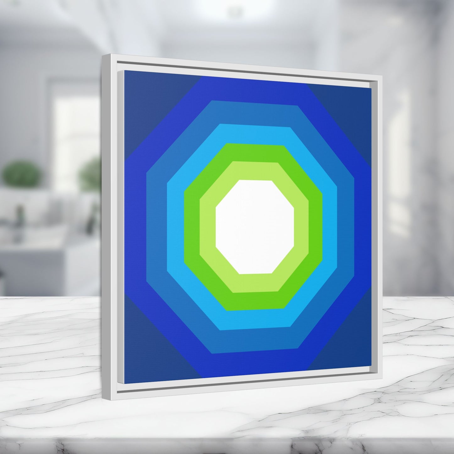 Modern Framed Geometric Canvas Art | Bold Color Meets Clean Framing