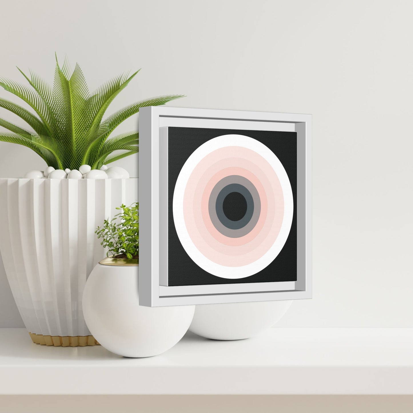 Modern Framed Geometric Canvas Art | Bold Color Meets Clean Framing