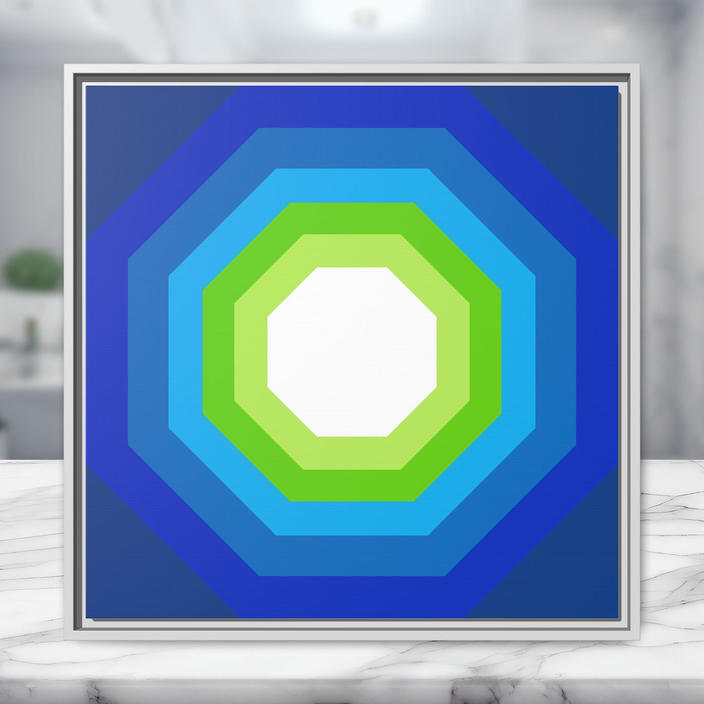Modern Framed Geometric Canvas Art | Bold Color Meets Clean Framing