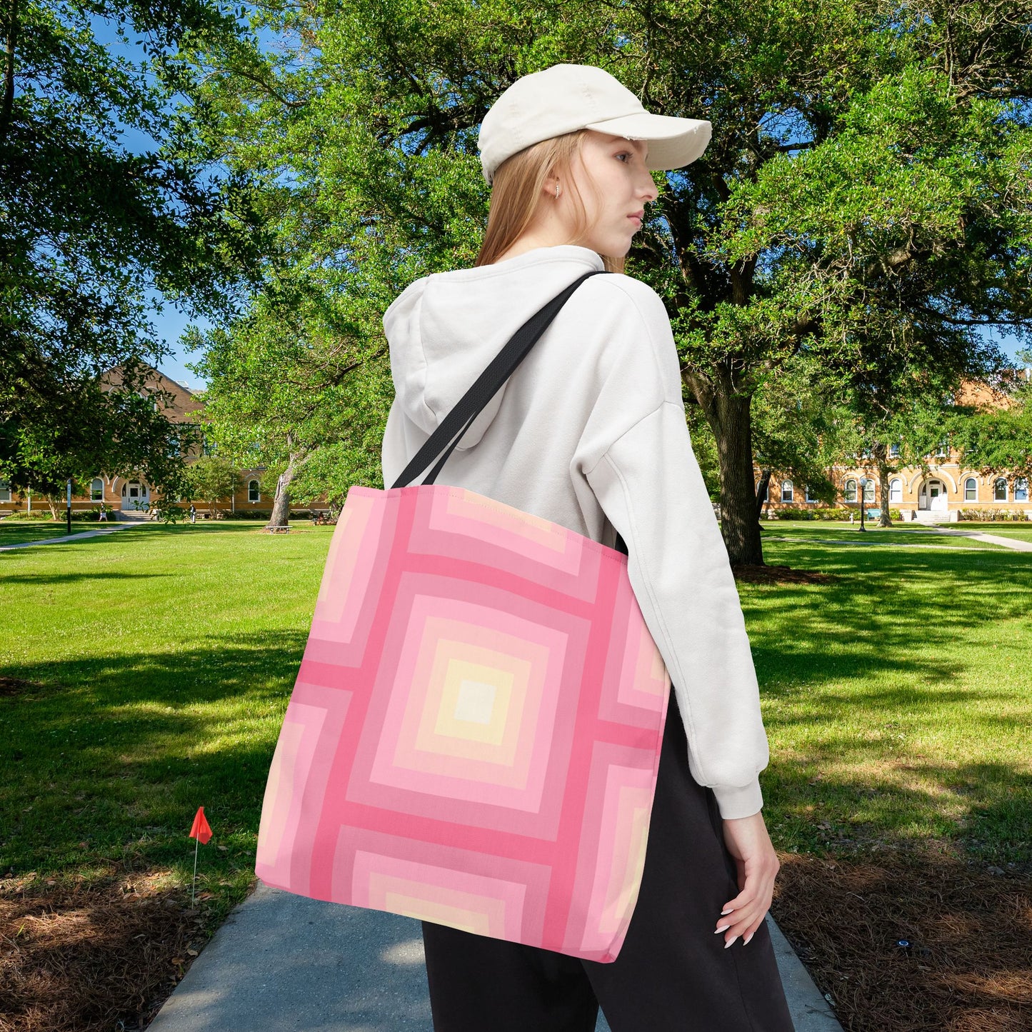 Geo Art Tote Bag – 3 sizes | Bold lines. Vivid color. Retro with a modern twist.