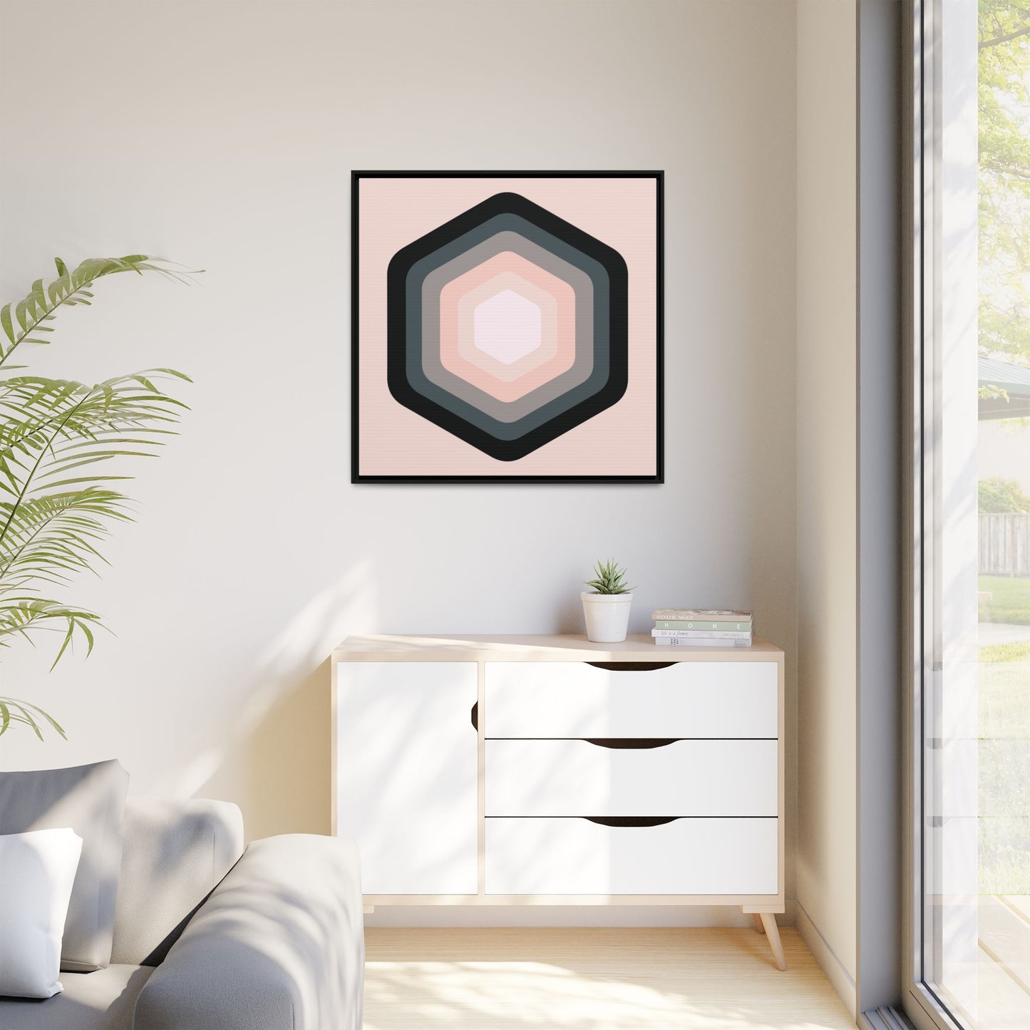 Modern Framed Geometric Canvas Art | Bold Color Meets Clean Framing