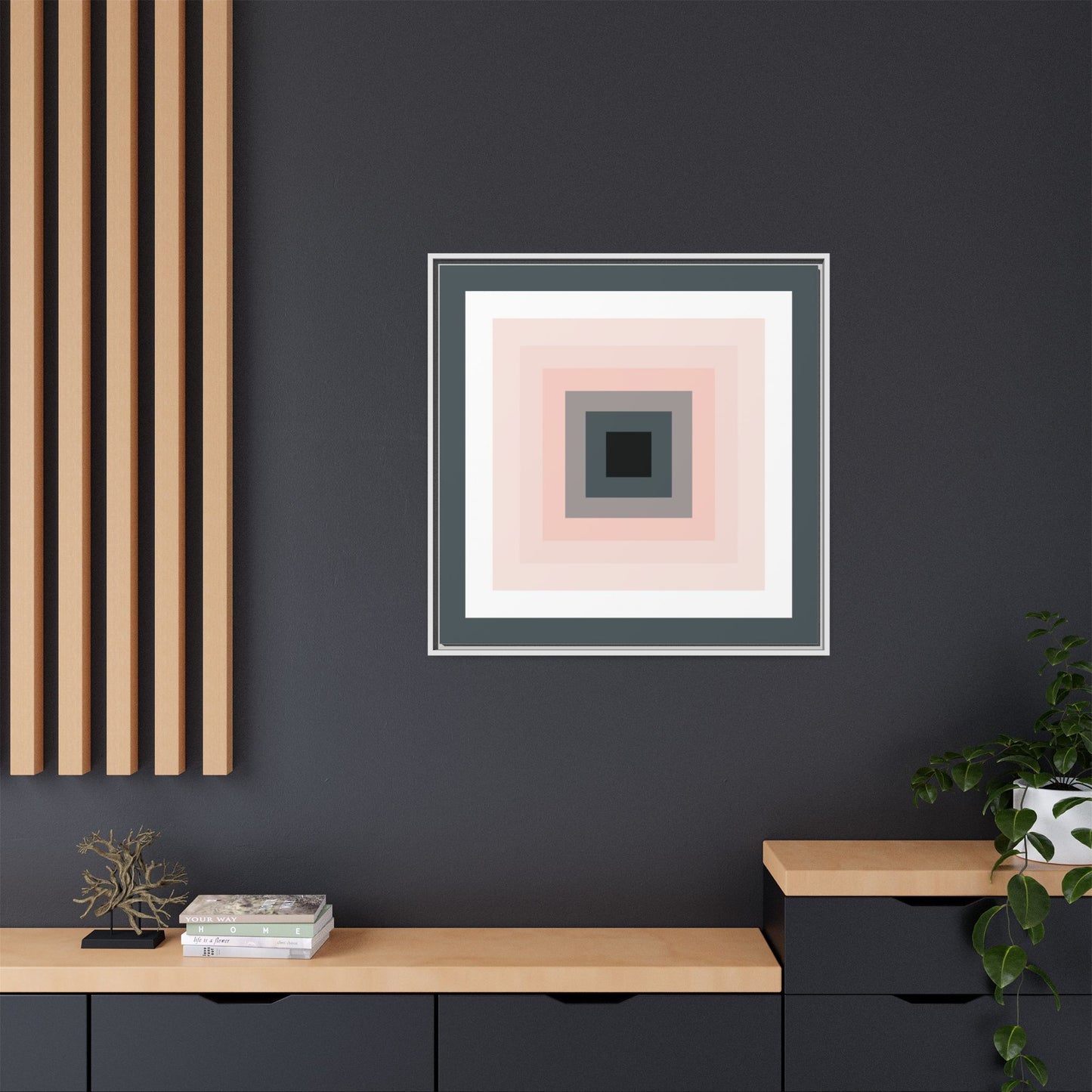 Modern Framed Geometric Canvas Art | Bold Color Meets Clean Framing