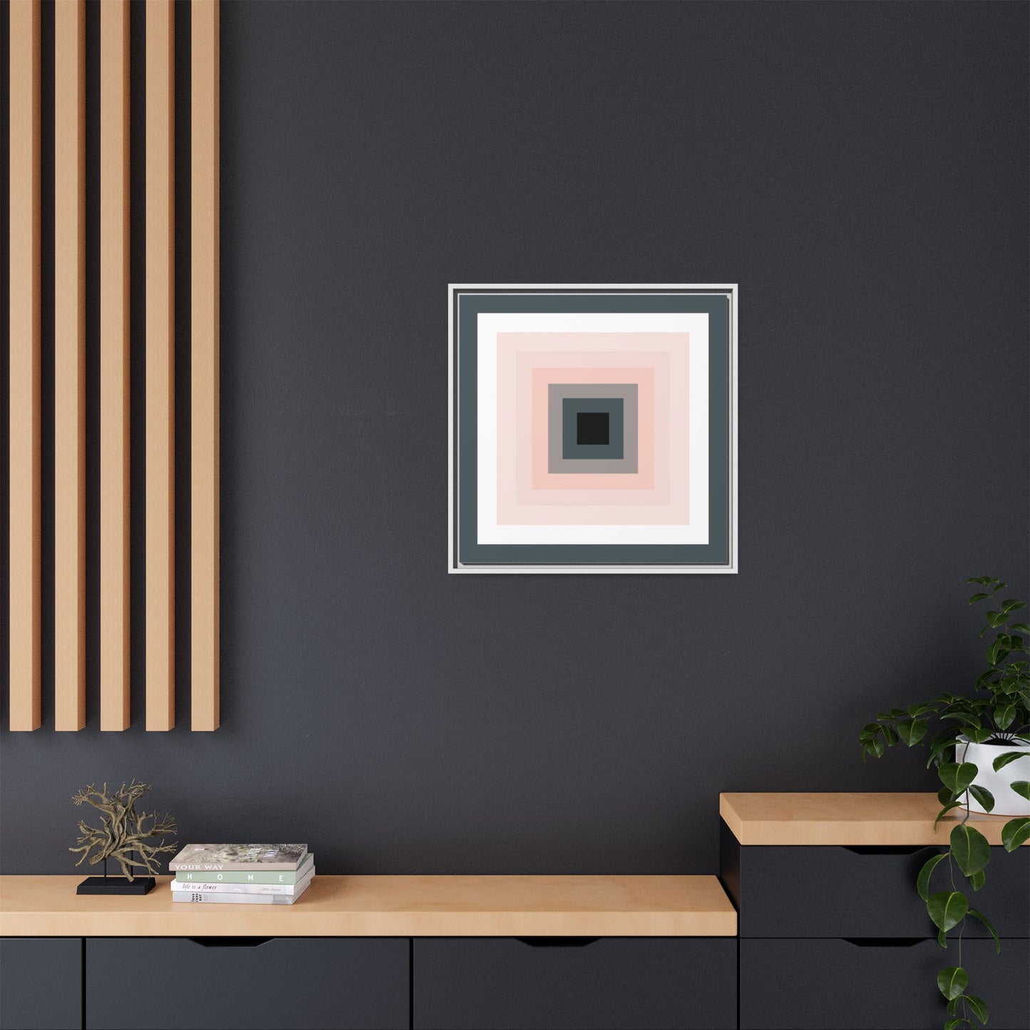Modern Framed Geometric Canvas Art | Bold Color Meets Clean Framing