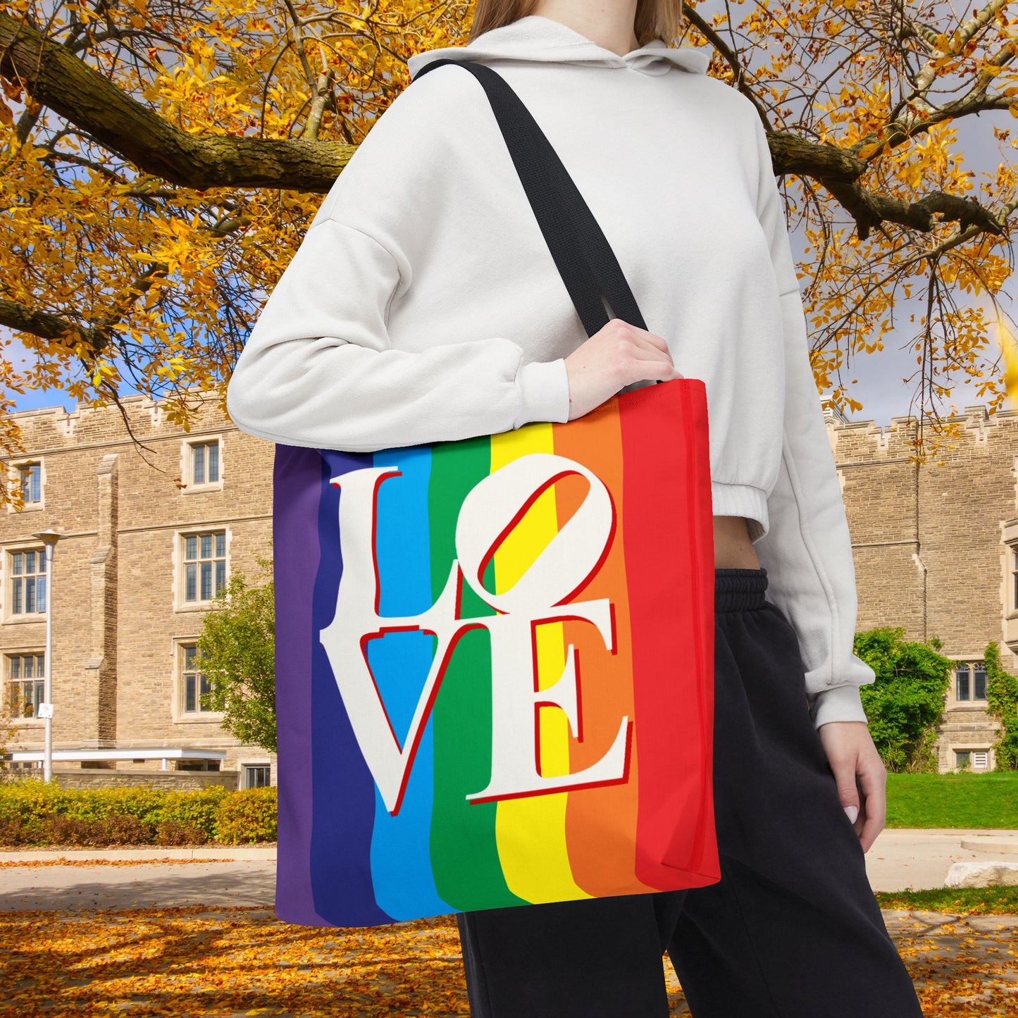 Rainbow LOVE Tote Bag – 3 Size Options | Bright, Bold & Heartfelt