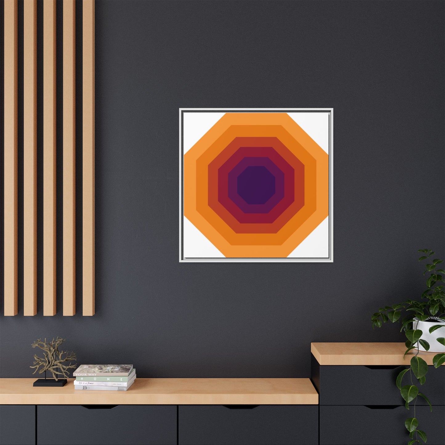 Modern Framed Geometric Canvas Art | Bold Color Meets Clean Framing