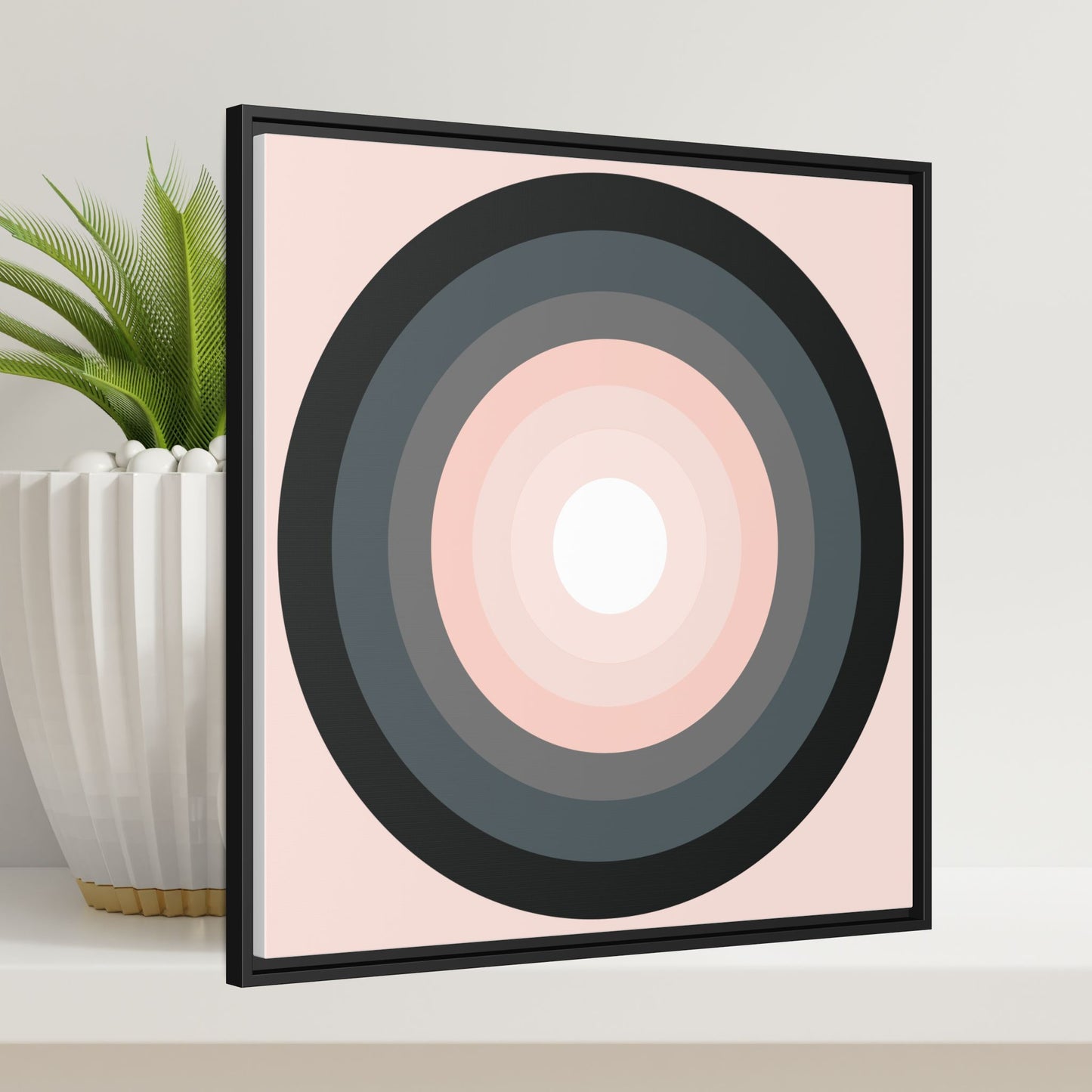 Modern Framed Geometric Canvas Art | Bold Color Meets Clean Framing