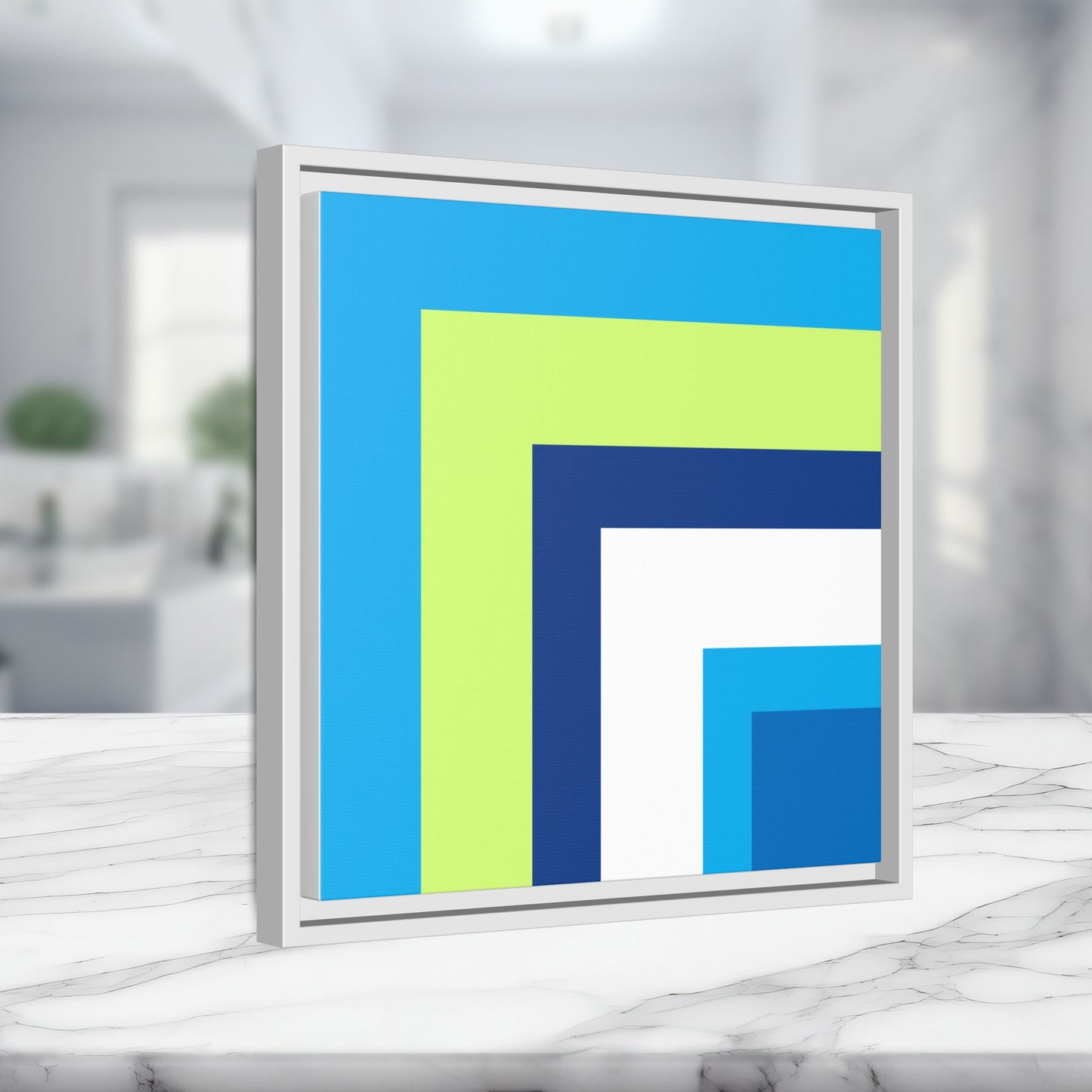 Modern Framed Geometric Canvas Art | Bold Color Meets Clean Framing