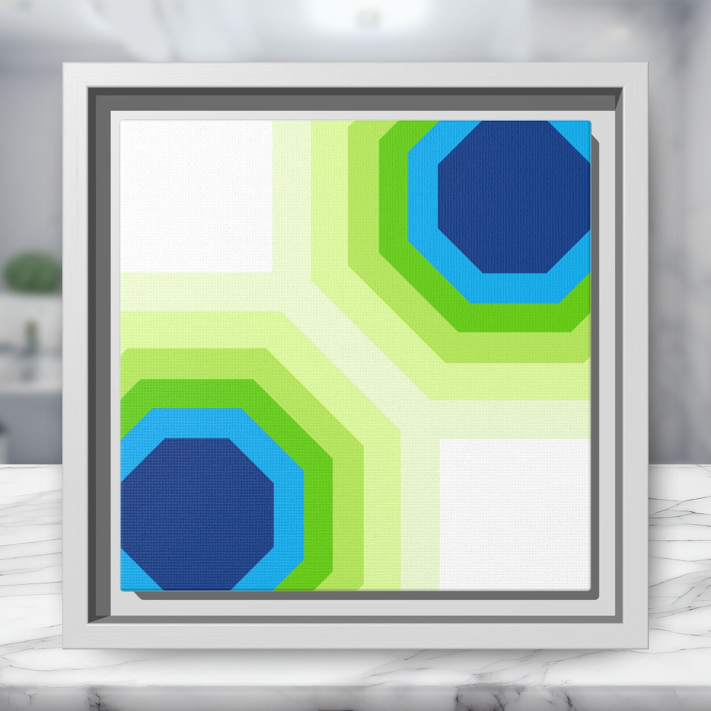 Modern Framed Geometric Canvas Art | Bold Color Meets Clean Framing
