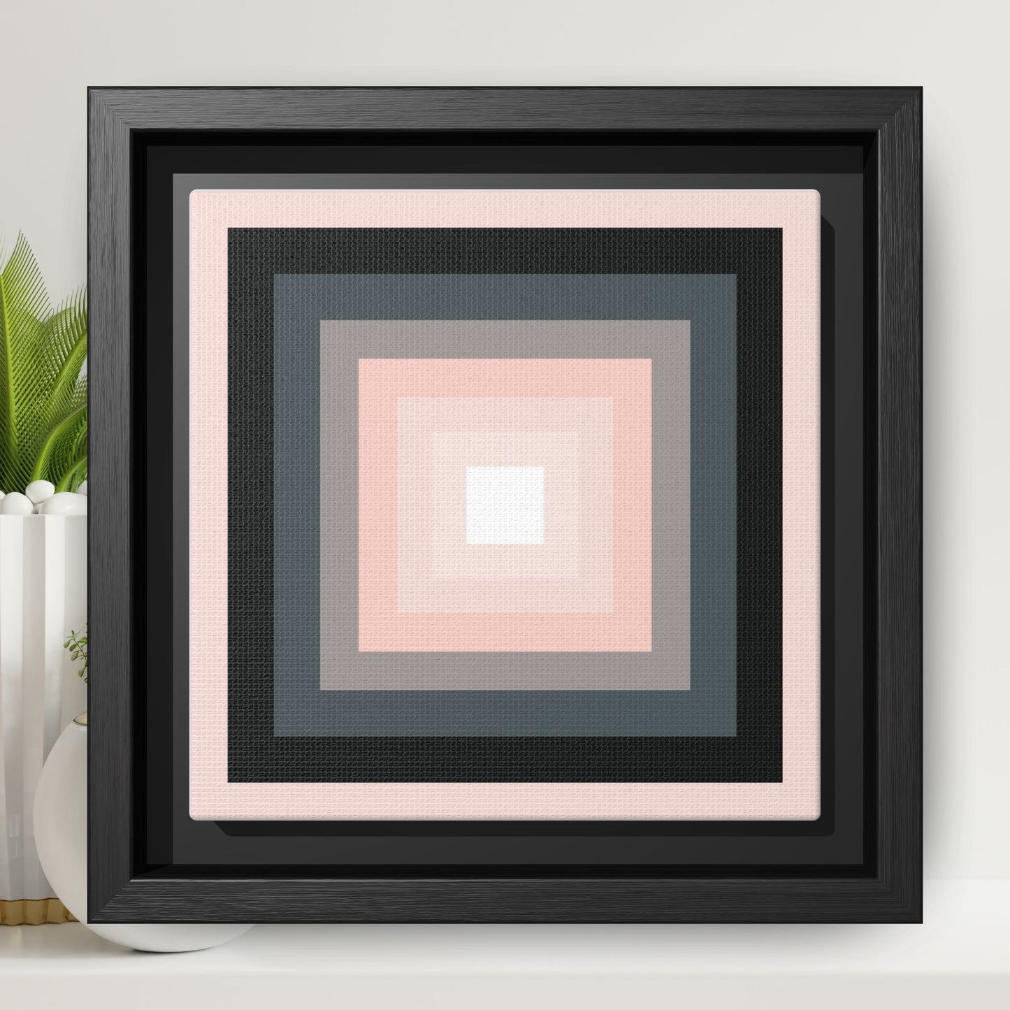 Modern Framed Geometric Canvas Art | Bold Color Meets Clean Framing