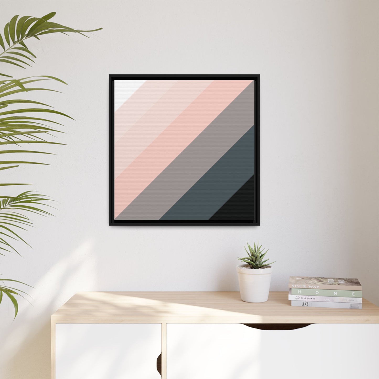 Modern Framed Geometric Canvas Art | Bold Color Meets Clean Framing