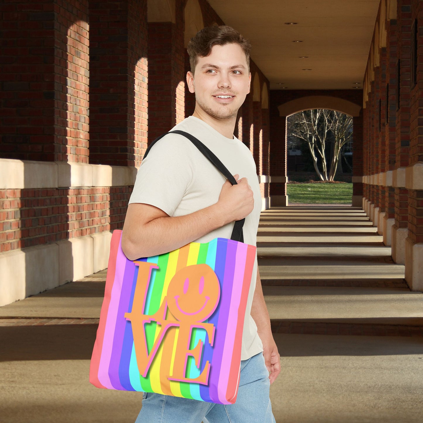 Pastel Stripe LOVE Tote Bag | Sweet, Bold & Made in 3 Sizes