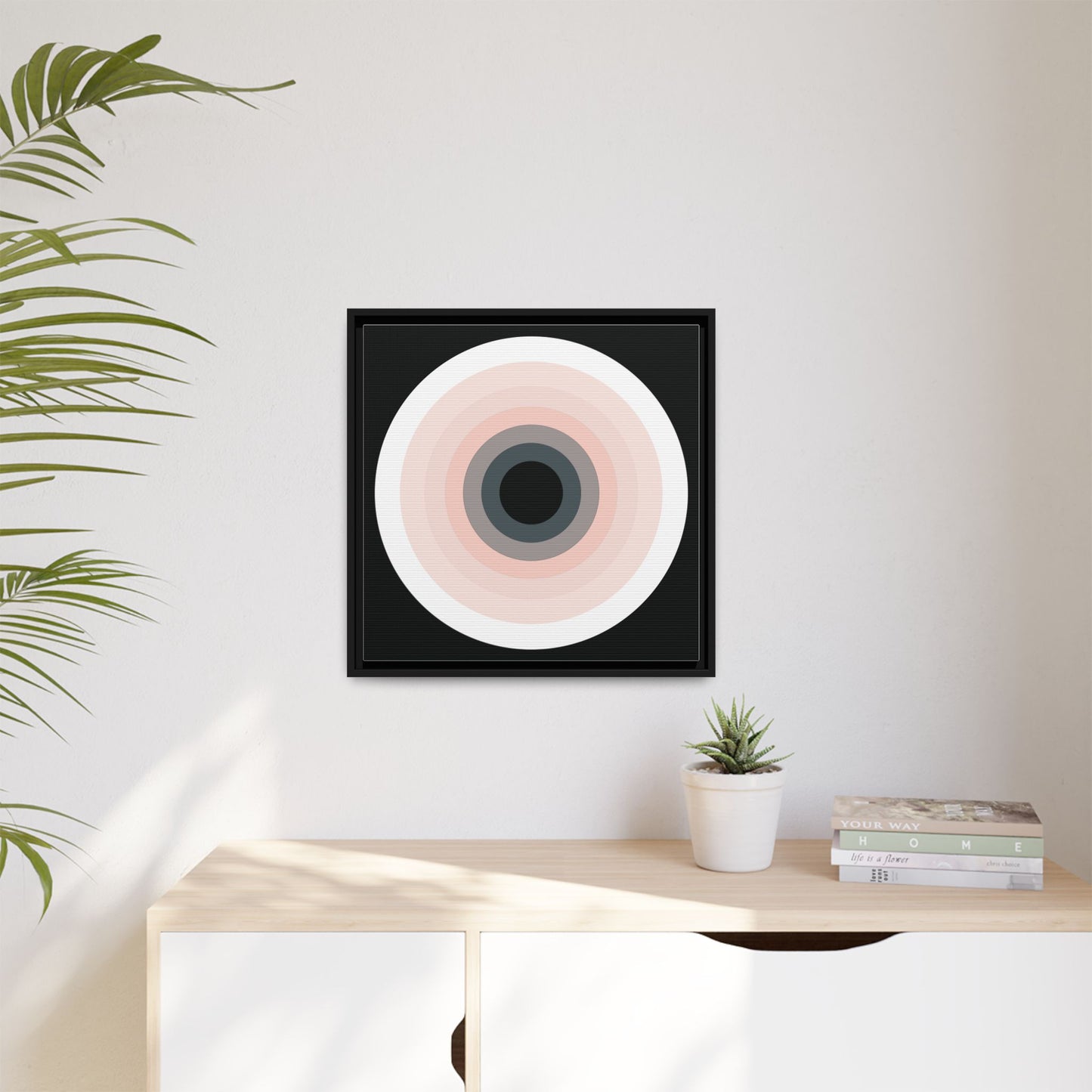 Modern Framed Geometric Canvas Art | Bold Color Meets Clean Framing