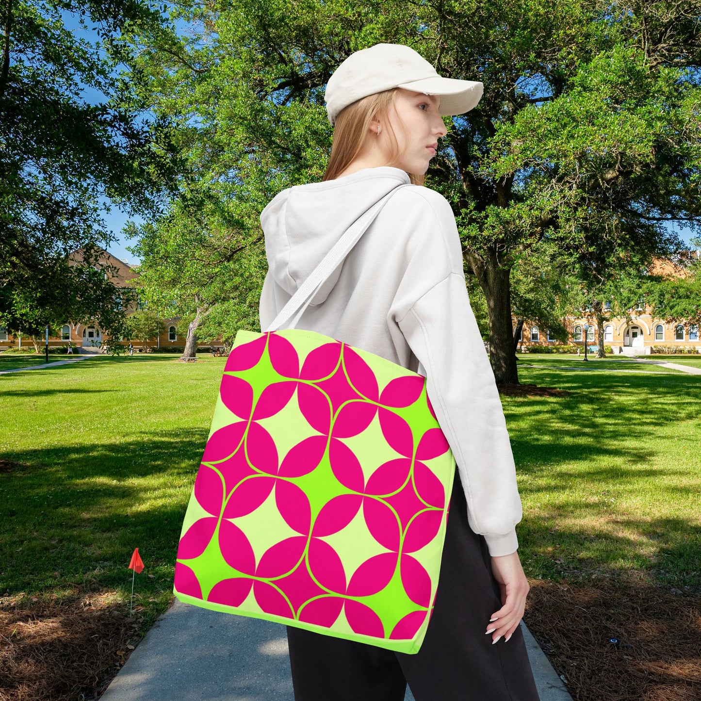 Geometric Art Tote Bag – 3 sizes | Bold lines. Vivid color. Retro with a modern twist.