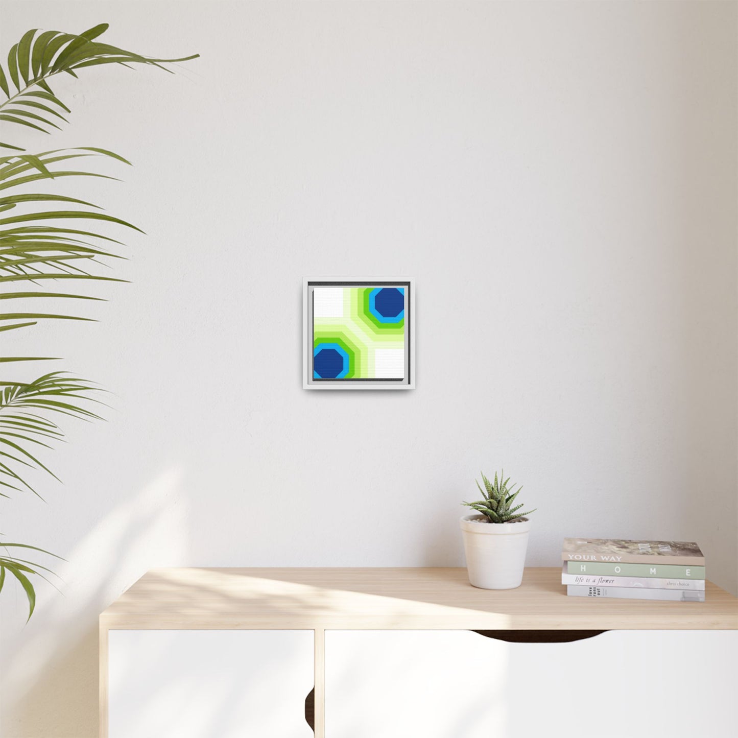 Modern Framed Geometric Canvas Art | Bold Color Meets Clean Framing