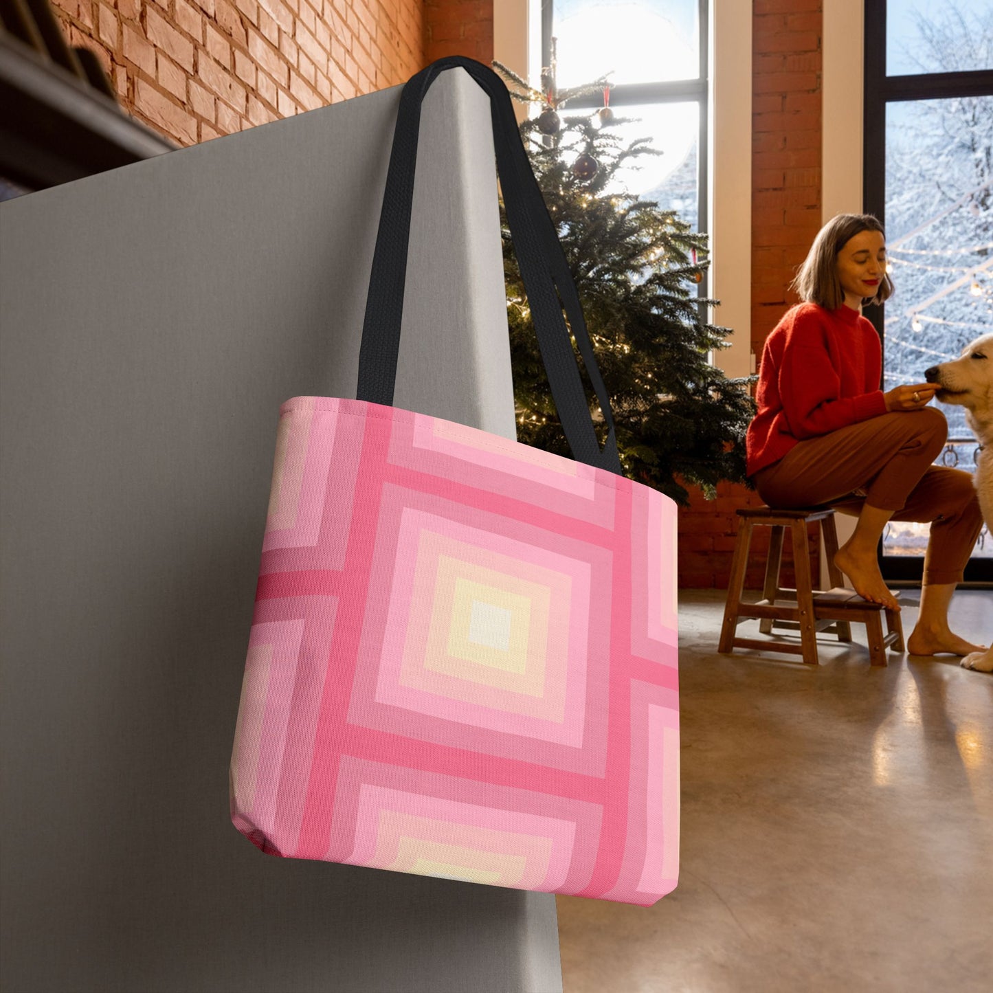 Geo Art Tote Bag – 3 sizes | Bold lines. Vivid color. Retro with a modern twist.