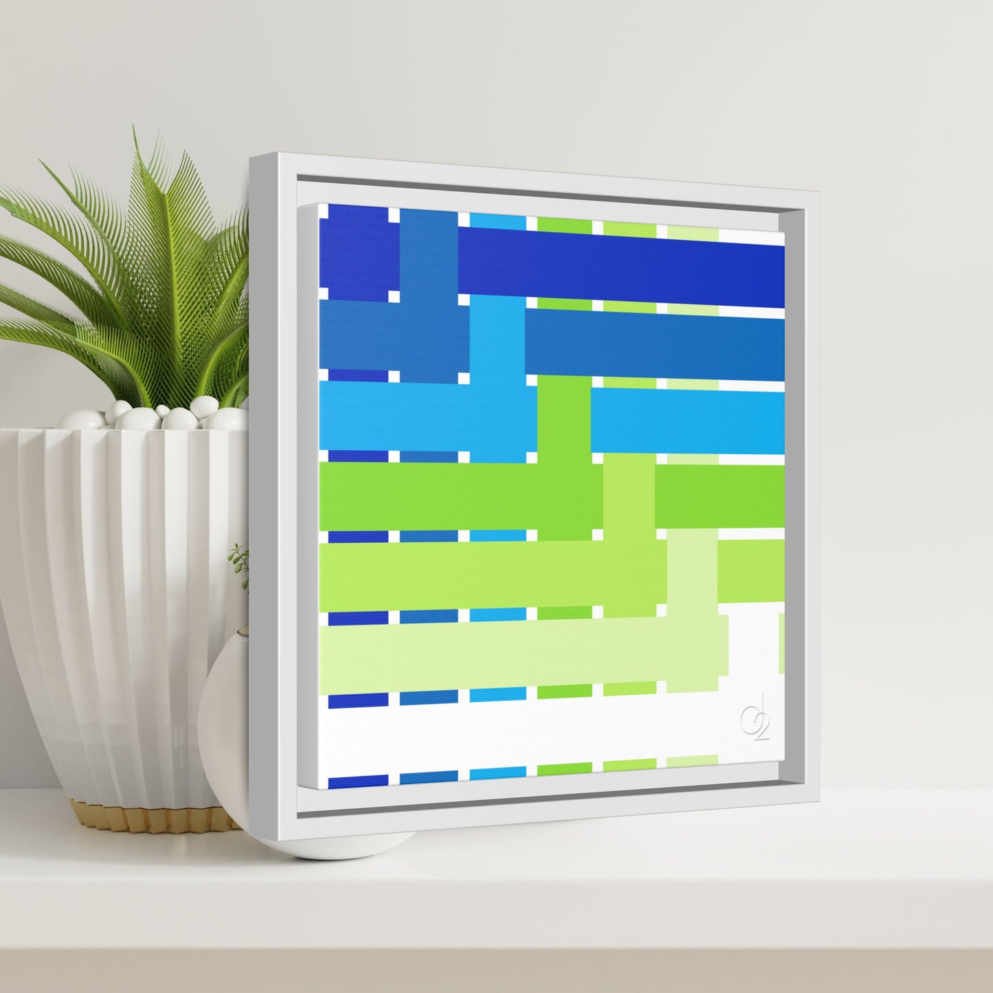 Modern Framed Geometric Canvas Art | Bold Color Meets Clean Framing