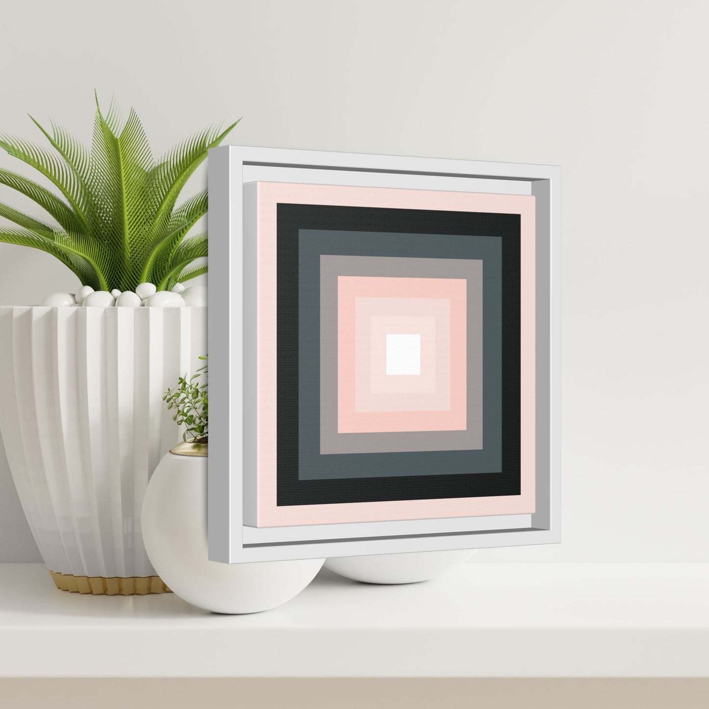 Modern Framed Geometric Canvas Art | Bold Color Meets Clean Framing