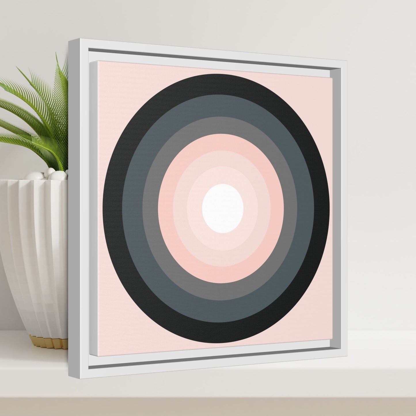 Modern Framed Geometric Canvas Art | Bold Color Meets Clean Framing