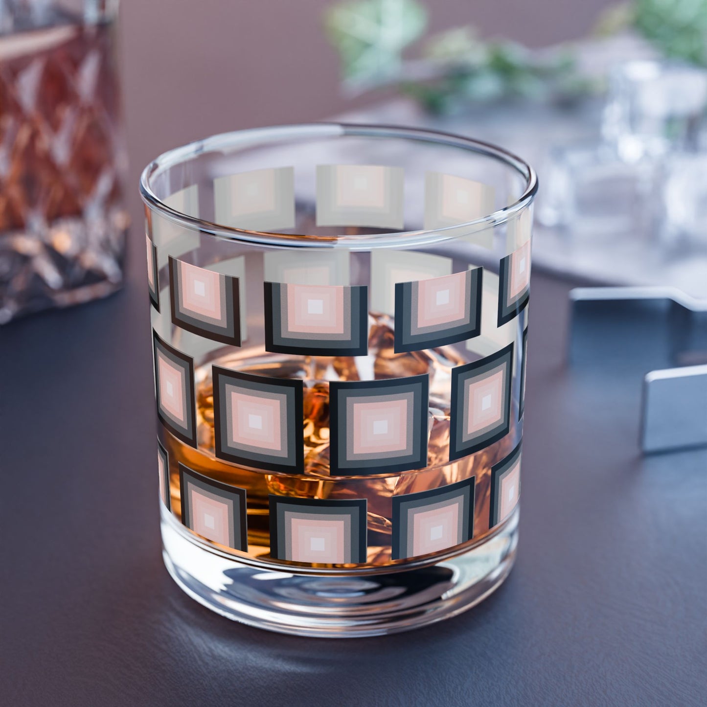 Vibrant Modern Retro Rocks Glass – 10oz