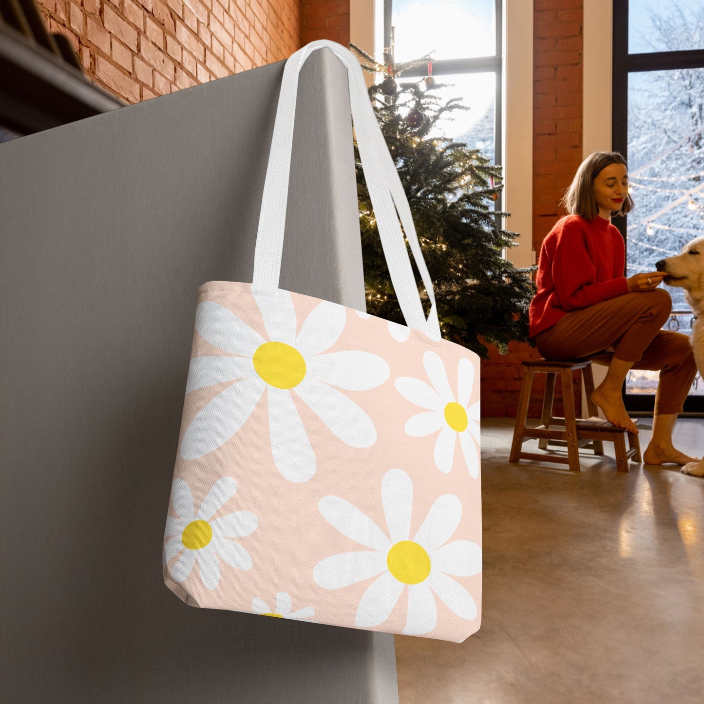 Blush Daisy Tote Bag – 3 sizes | Soft, Sweet, and Ready to Bloom