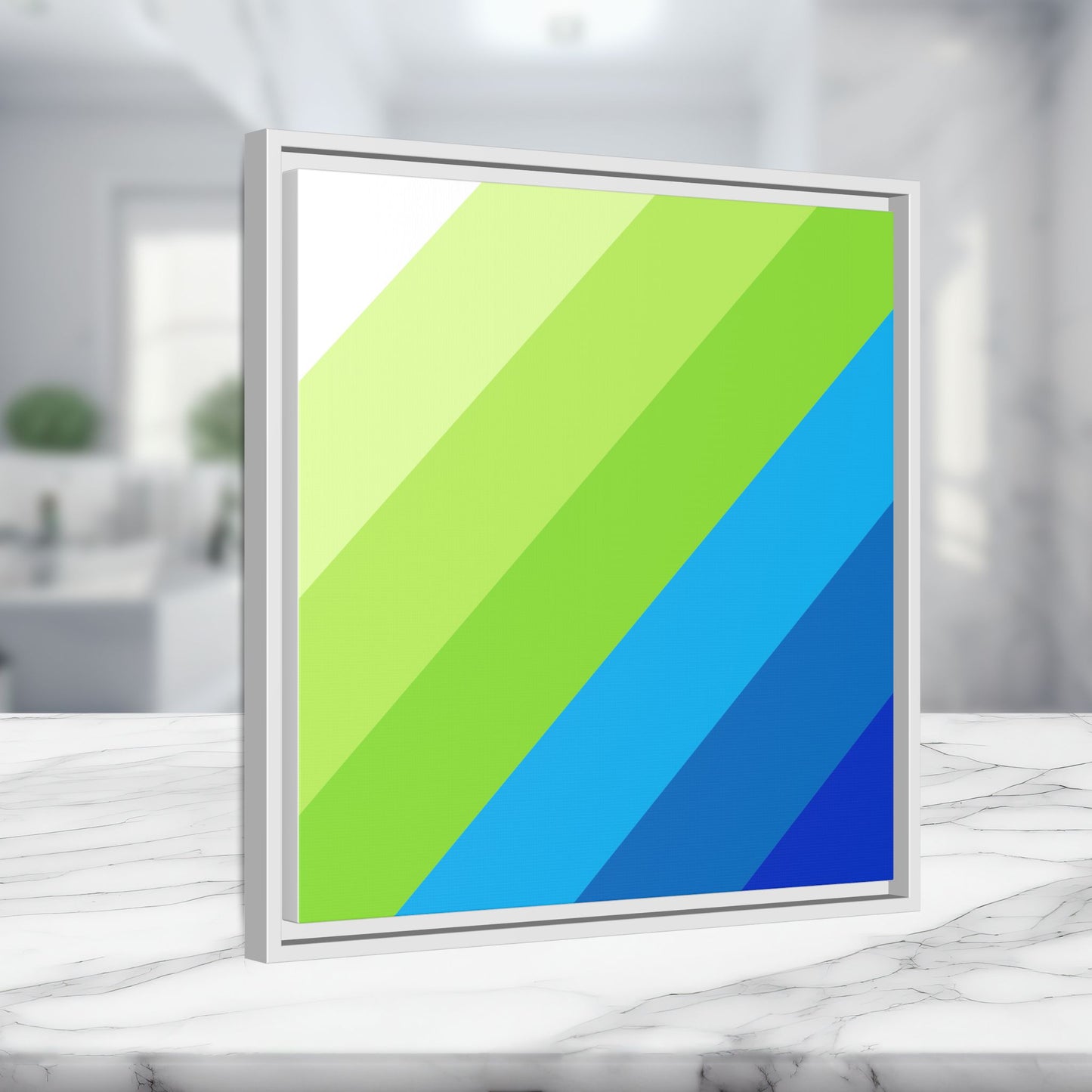 Modern Framed Geometric Canvas Art | Bold Color Meets Clean Framing
