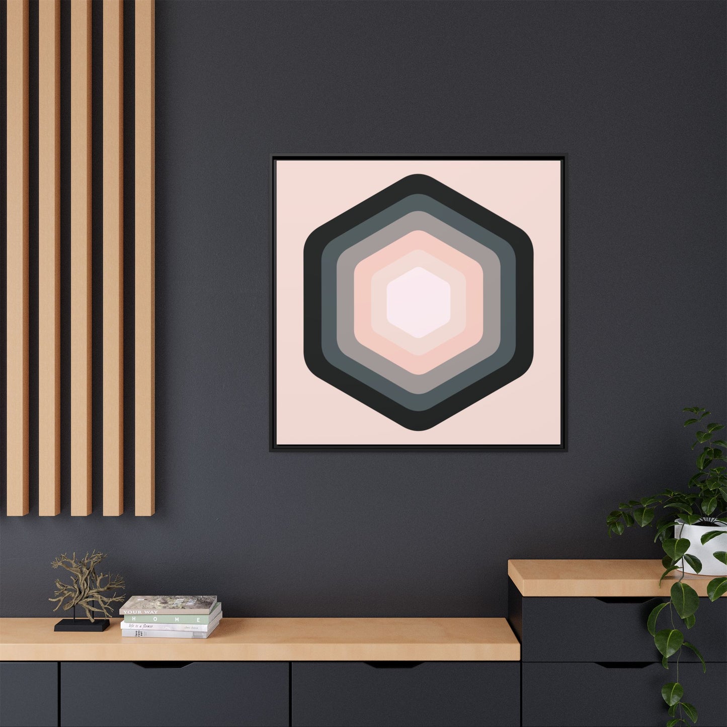Modern Framed Geometric Canvas Art | Bold Color Meets Clean Framing