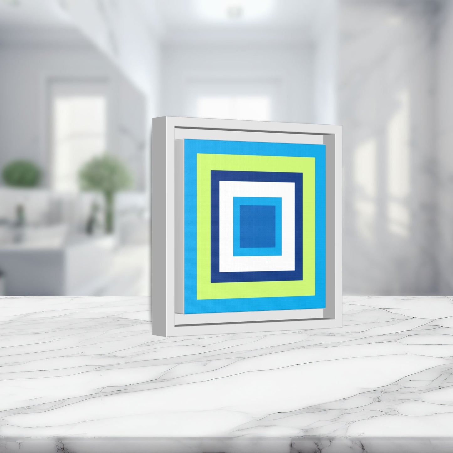 Modern Framed Geometric Canvas Art | Bold Color Meets Clean Framing