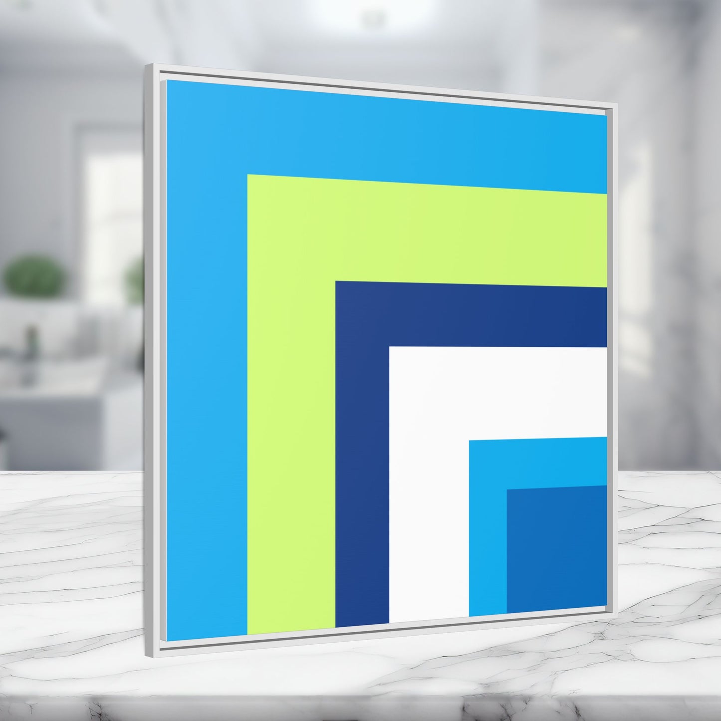 Modern Framed Geometric Canvas Art | Bold Color Meets Clean Framing
