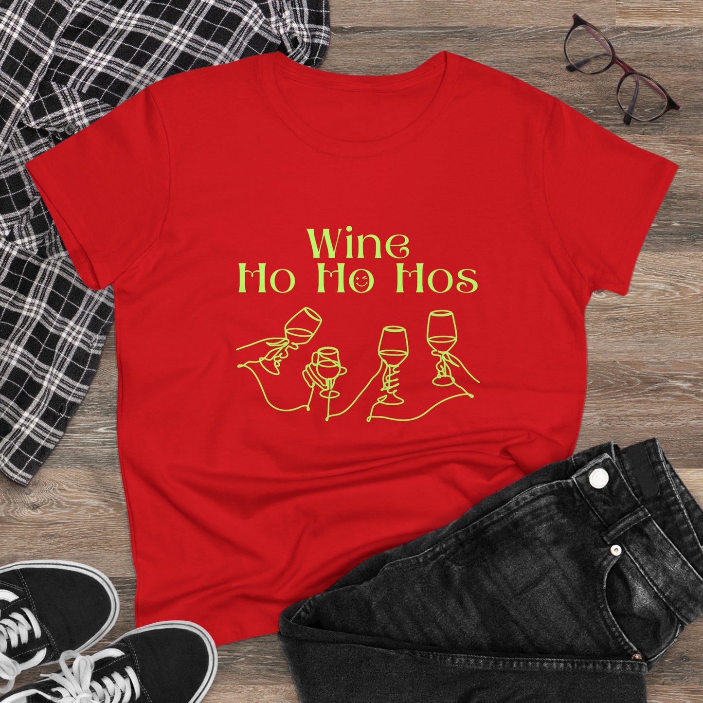 Funny Wine T-Shirt for Women | Wine Ho Ho Hos Tee