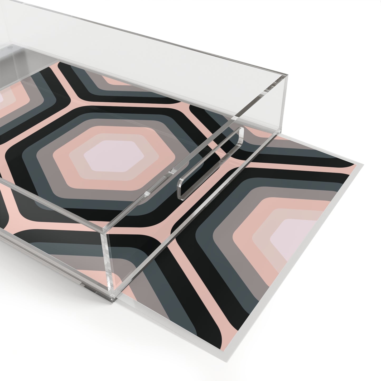Modern Acrylic Tray with Bold Geometric Artwork