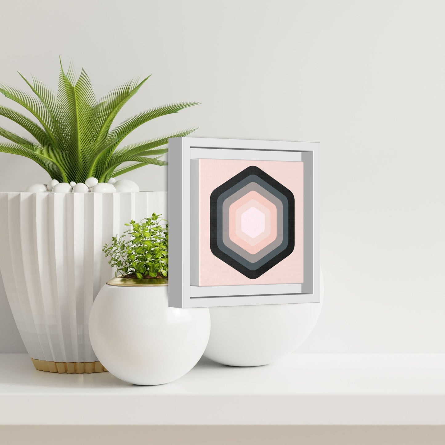 Modern Framed Geometric Canvas Art | Bold Color Meets Clean Framing