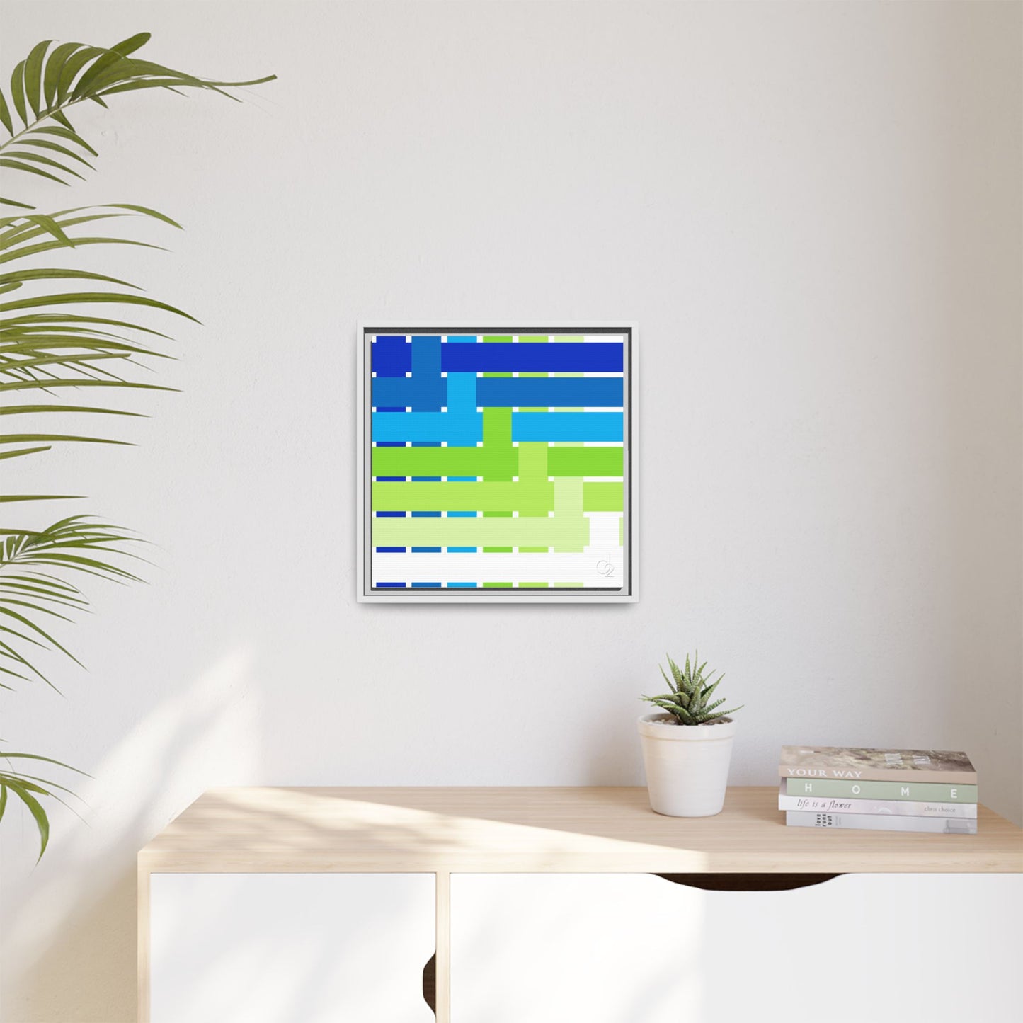 Modern Framed Geometric Canvas Art | Bold Color Meets Clean Framing