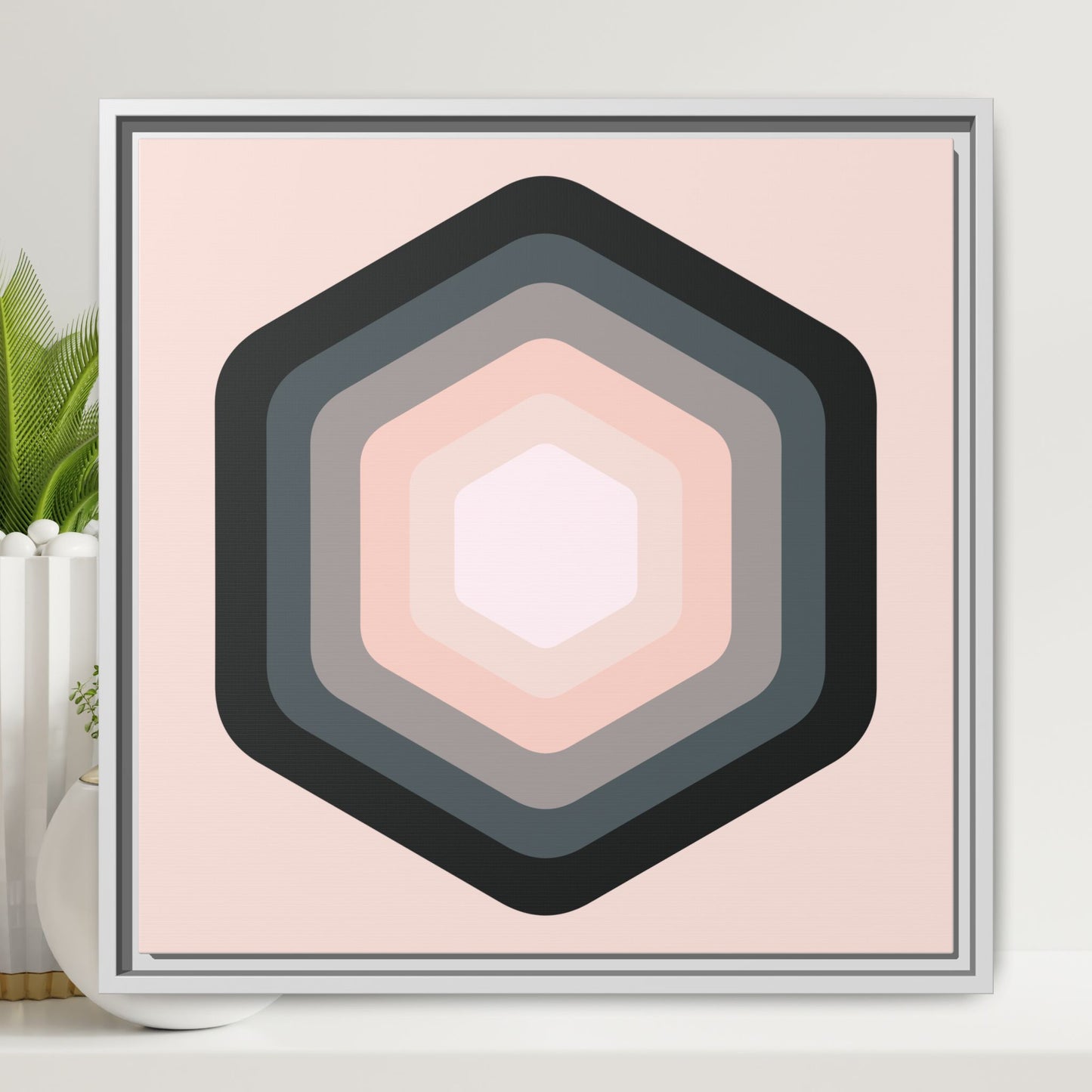 Modern Framed Geometric Canvas Art | Bold Color Meets Clean Framing