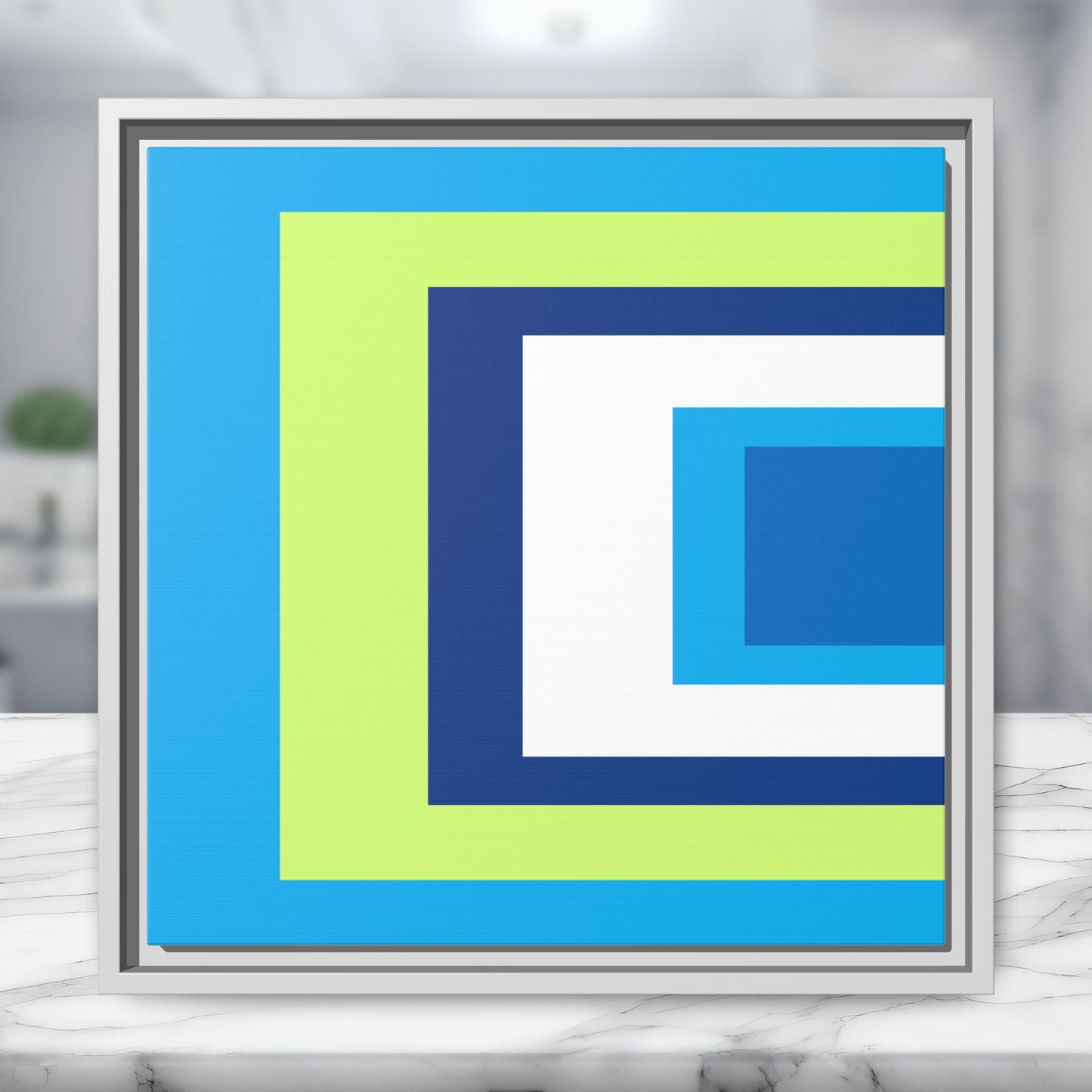 Modern Framed Geometric Canvas Art | Bold Color Meets Clean Framing