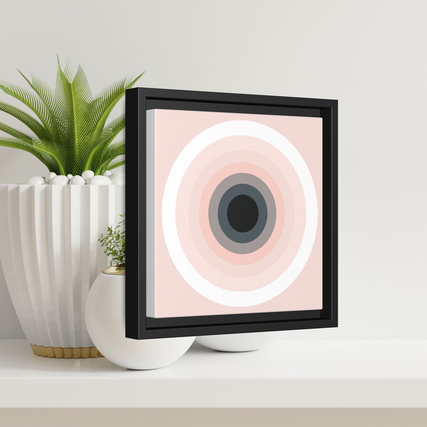 Modern Framed Geometric Canvas Art | Bold Color Meets Clean Framing