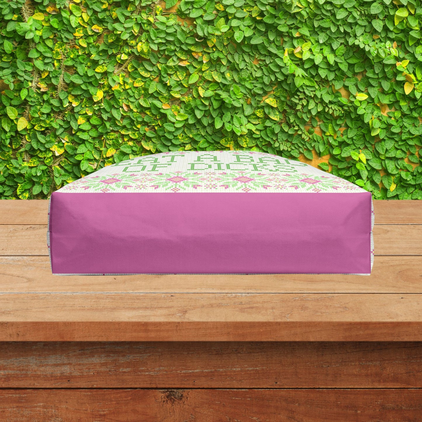 Funny Eat a Bag of Dicks Weekender XL Tote Bag, Sarcastic Cross Stitch Look, Snarky