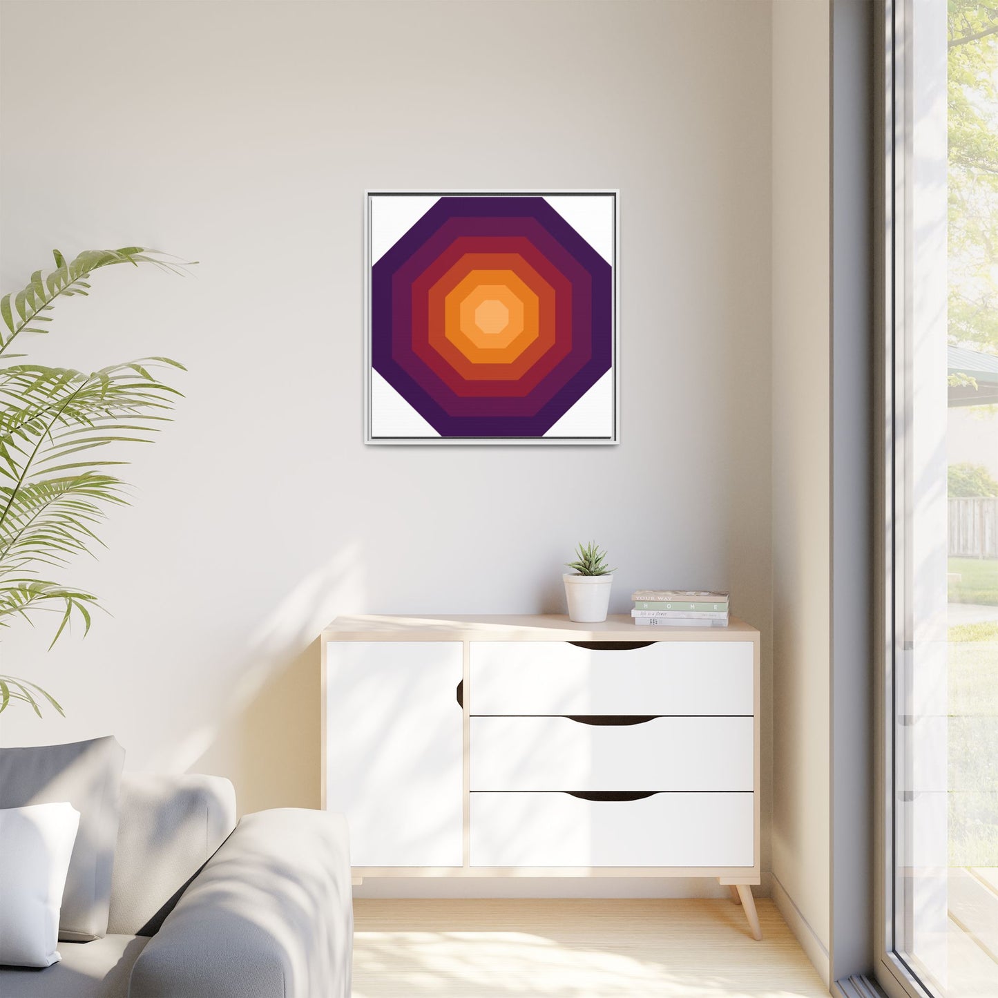 Modern Framed Geometric Canvas Art | Bold Color Meets Clean Framing
